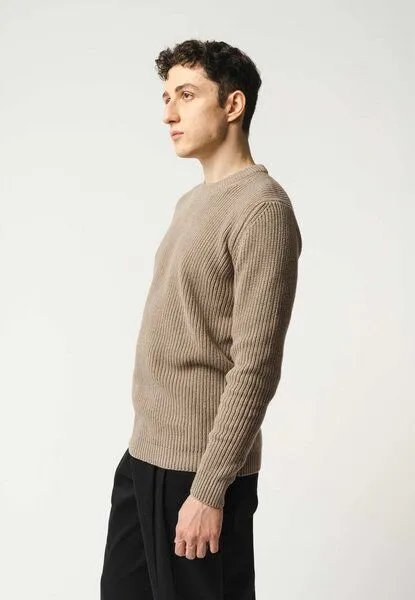 MELA MELA Strickpullover RAVI aus 100% Bio-Baumwolle, Hazel blend (braun), – Produktbild 2 von 4
