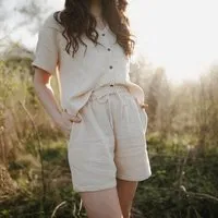 NORDLICHT NORDLICHT Musselin Shorts aus 100% Bio-Baumwolle LEJA, Natur, – Produktbild 1 von 1
