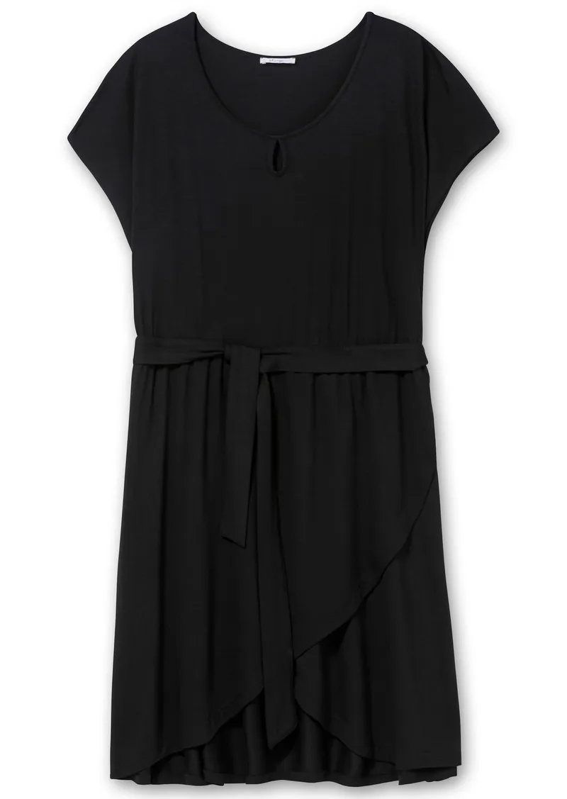 sheego Jerseykleid schwarz, Schwarz, – Produktbild 1 von 2