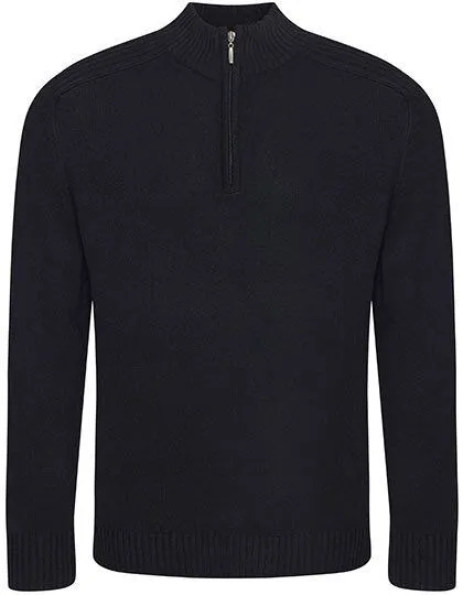 Ecologie by AWDis Ecologie by AWDis Wakhan 1/4 Zip Sustainable Sweater Troyer, Schwarz, – Produktbild 2 von 3