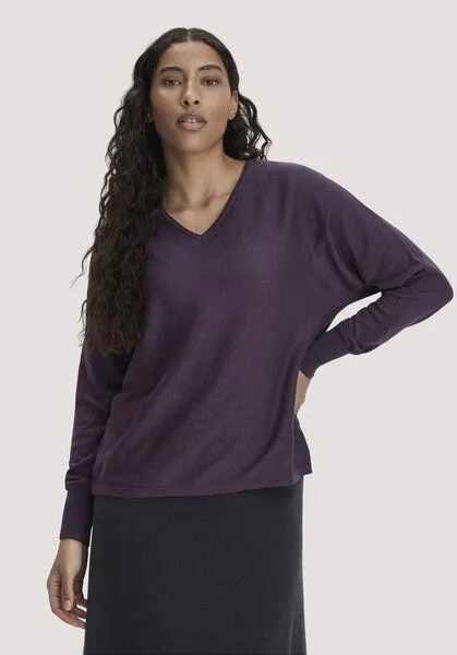 hessnatur hessnatur Pullover Oversize aus TENCEL Lyocell und Bio-Baumwolle, Dunkle traube, – Produktbild 1 von 4