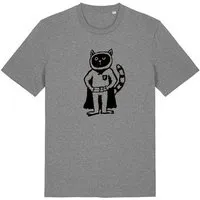 päfjes Superkater Karlo / Superheld - päfjes Fair Wear Bio Männer T-Shirt, Grau, – Produktbild 1 von 1