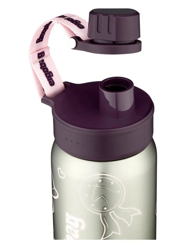 Ergobag Ergobag Trinkflasche Edelstahl Trinkflasche, auslaufsicher und kohlensäuregeeignet, Grün|lila, – Produktbild 5 von 8