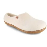 WoolFit WoolFit Barfuß-Hausschuhe „Footprint“ hand-gefilzt, extra weich & flexibel, Weiß, – Produktbild 1 von 1