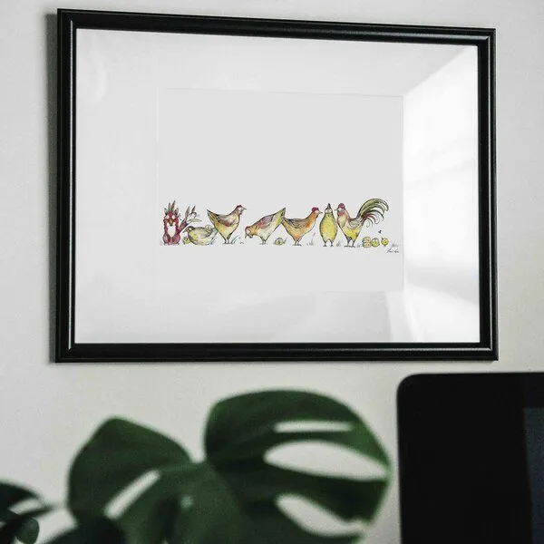 LIGARTI Kunstdruck »Fuchs im Hühnerpelz« von LIGARTI | A4, A3 oder A2 | Wandbild | Poster | Kunst – Produktbild 3 von 5