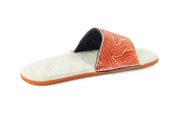 Doghammer Doghammer Upcycling Hausschuhe Damen und Herren - Hütte-offen | Orange – Produktbild 4 von 4