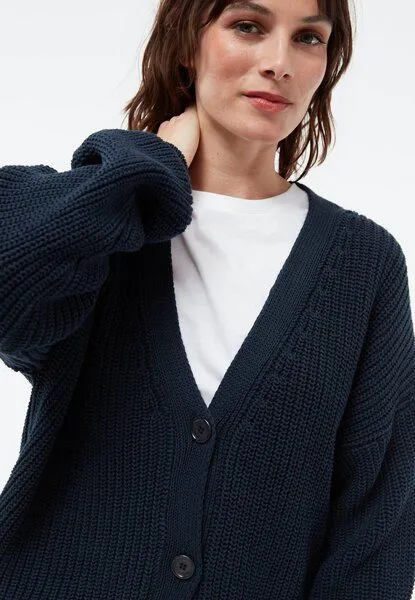 Givn Berlin Givn Berlin Strickcardigan GBDESIREE oversize aus Bio-Baumwolle mit Perlmuster-Strick, Midnight blue, – Produktbild 4 von 5
