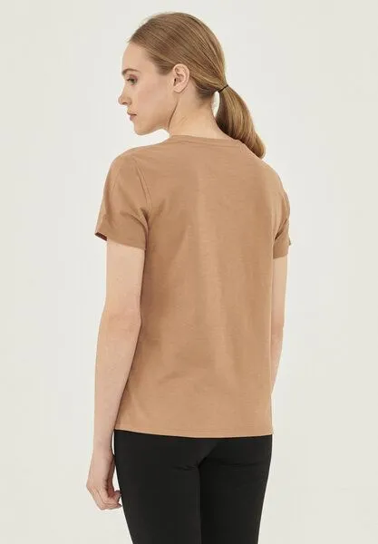 ORGANICATION ORGANICATION Damen Basic T-Shirt aus Bio-Baumwolle, Light brown, – Produktbild 4 von 4