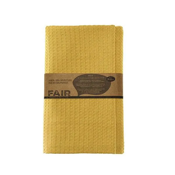 weltPartner weltPartner Dusch- und Saunatuch, Bio-Baumwolle, 100x150 cm, Senfgelb (gelb), – Produktbild 1 von 2