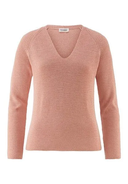 hessnatur hessnatur Strick Pullover Regular aus reiner Bio-Baumwolle, Rosé, – Produktbild 3 von 4