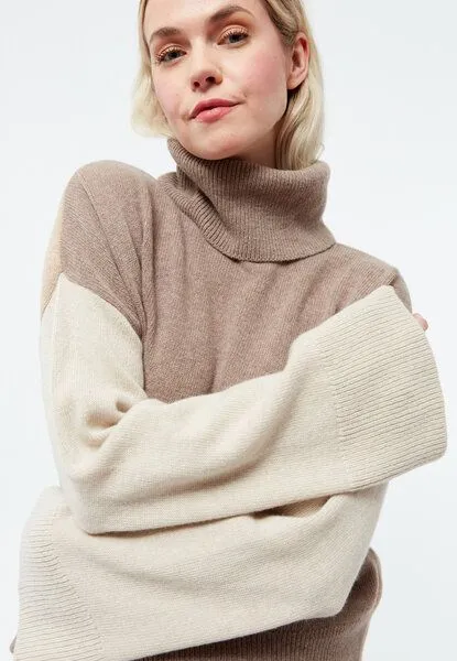 Givn Berlin Givn Berlin Rollkragenpullover GBLea, Light beige/beige/light brown, – Produktbild 4 von 4