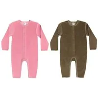 Leela Cotton Leela Cotton Baby Strampler Set, Altrosa/oliv, – Produktbild 1 von 1