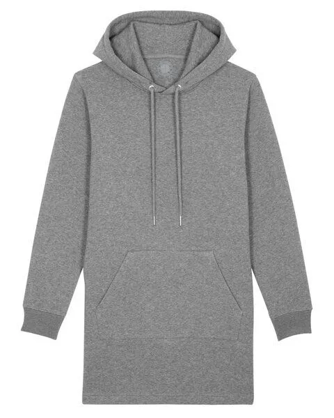 University of Soul University of Soul Damen Hoodiekleid aus Bio-Baumwolle "Saidy", Mittelgrau meliert, – Produktbild 1 von 2