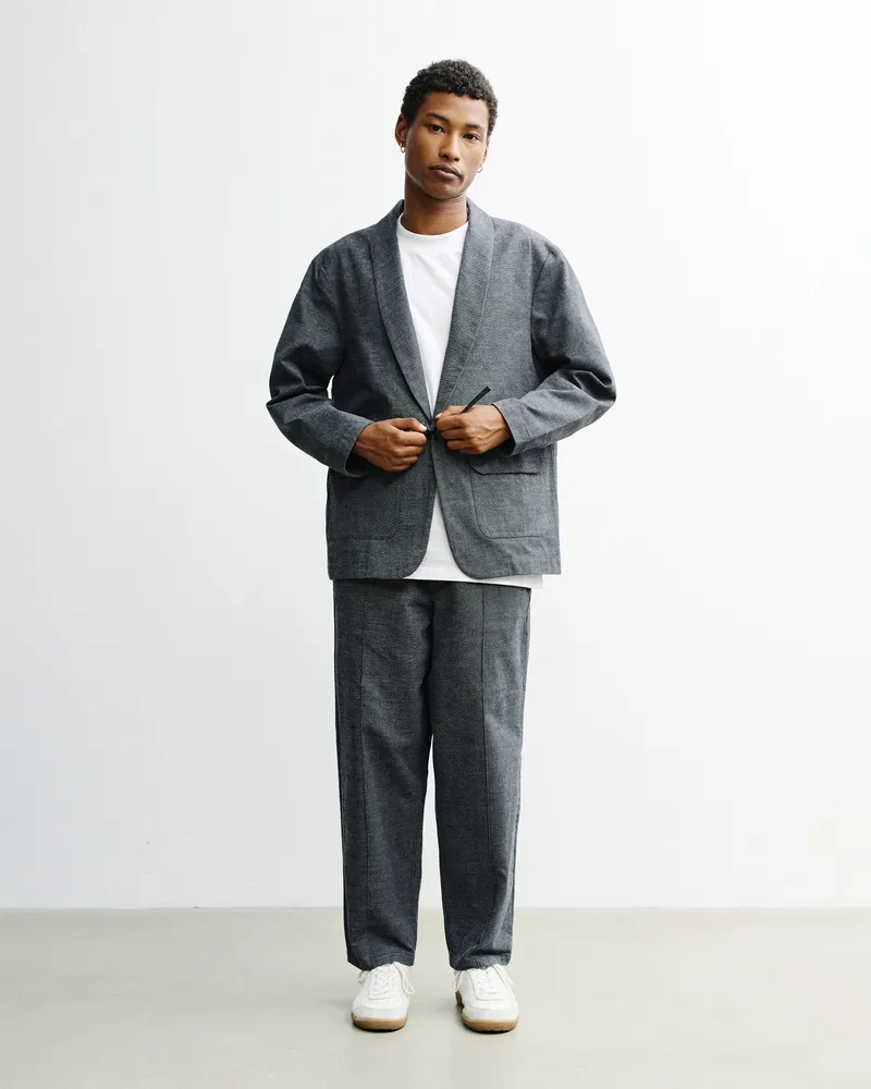 Rotholz Rotholz Herren vegan Kimono-Blazer Grau Meliert, Grau, – Produktbild 1 von 2
