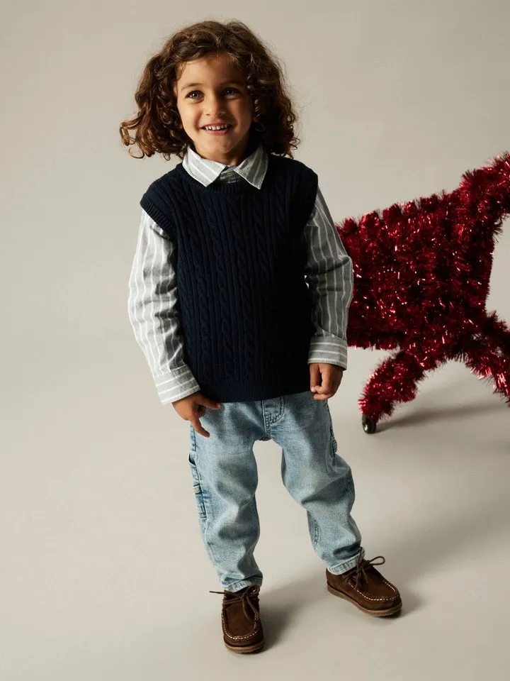 name it name it Pullunder NMMROMAN KNIT SLIPOVER, Blau, – Produktbild 4 von 4