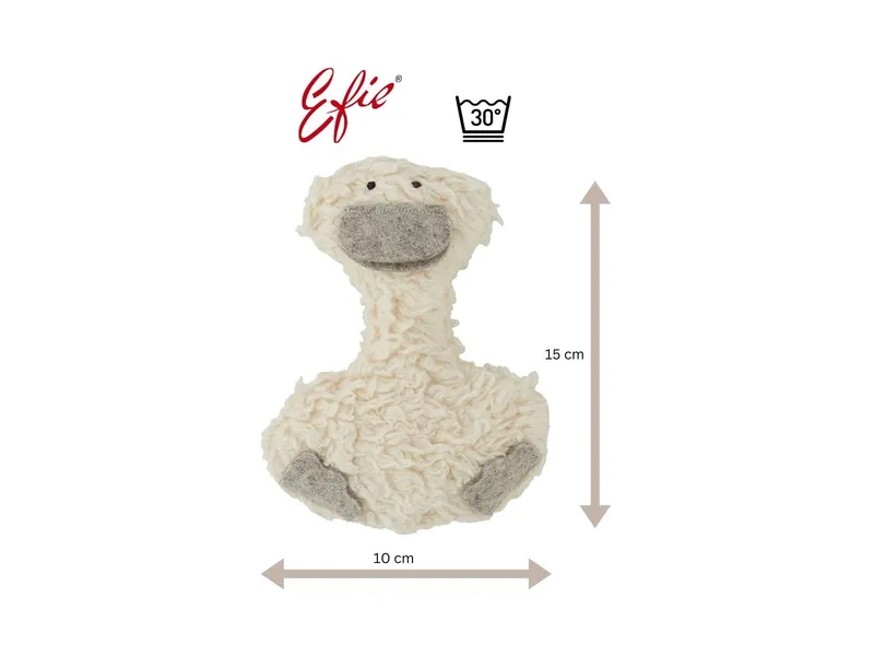 Efie Efie Comic Ente mit Rassel ca. 10 x 15 cm, Grau, – Produktbild 2 von 2