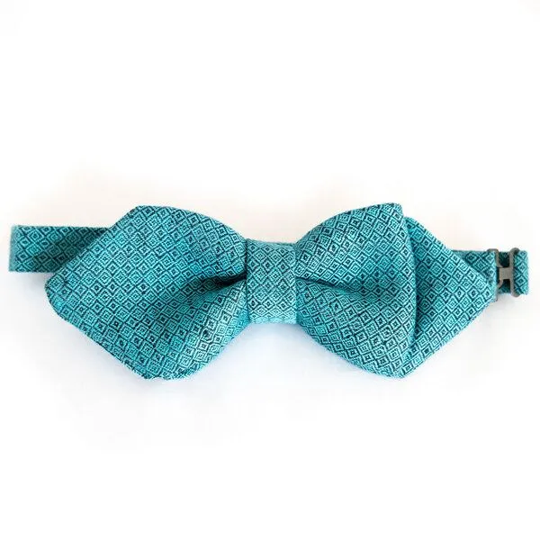 klYmp klYmp Hosenträger / Schleife in Leinen Diamand, Cyan (blau), – Produktbild 6 von 6