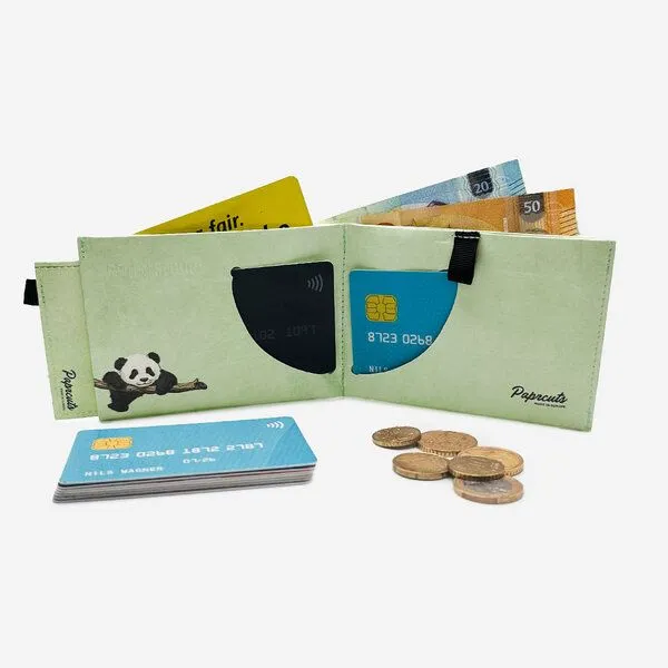 paprcuts paprcuts RFID Portemonnaie Pro, Peaceful panda (grün), – Produktbild 3 von 4