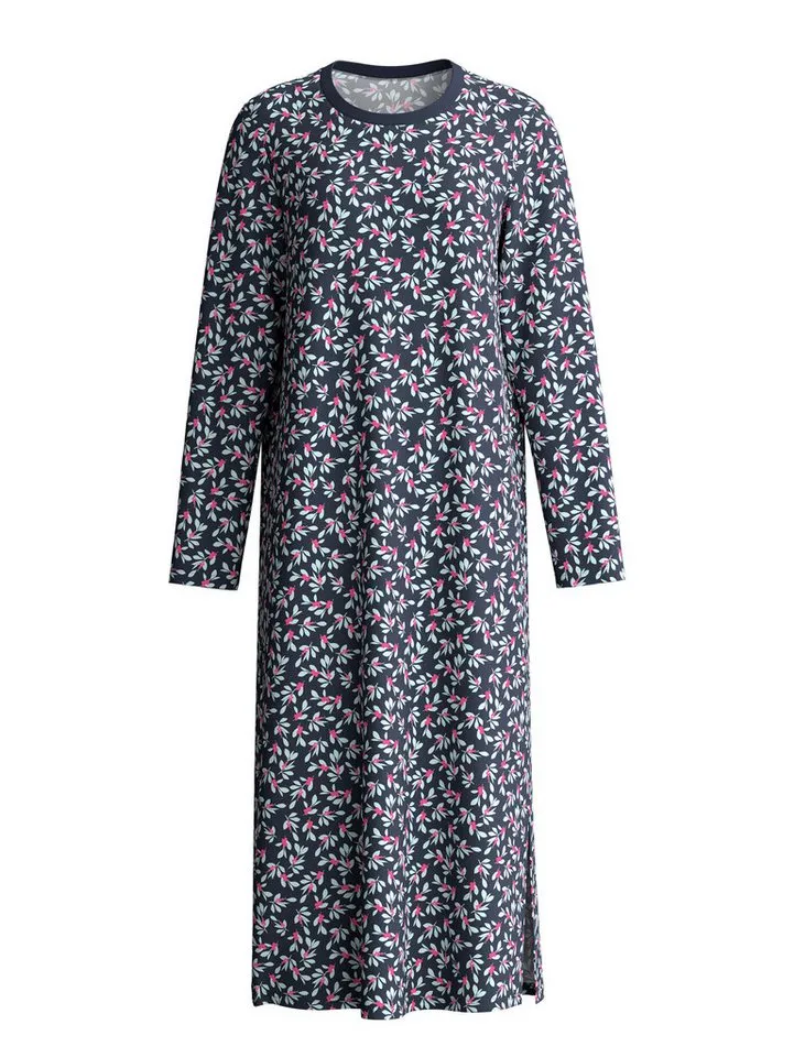 CALIDA CALIDA Nachthemd Family & Friends Damen (1-tlg) 120cm Länge, weiche Baumwollqualität, Blau, – Produktbild 1 von 5