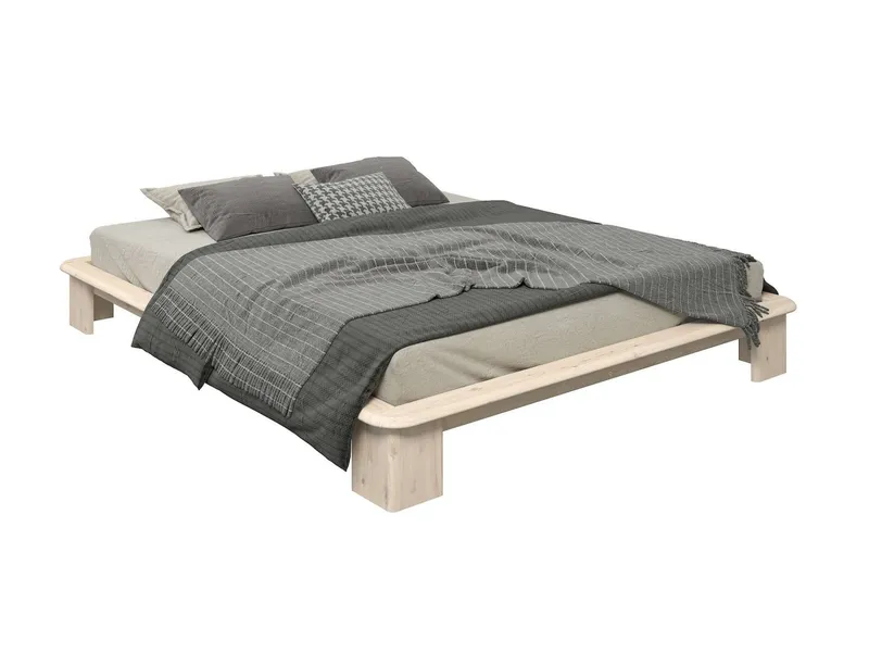 OTTO home Futonbett Peregrin, Bett, Bettgestell, Massivholzbett, inklusive Lattenrost, aus massiver Kiefer, FSC®, Beige, – Produktbild 2 von 5