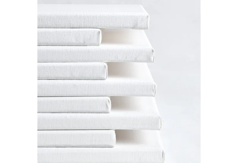 Artina Keilrahmen Akademie Leinwand, 10x10cm, Weiß, 10er Set, FSC, 100% Baumwolle, 280 g/m², vorgrundiert, Galerieheftung & gefaltet, Weiß, – Produktbild 3 von 5