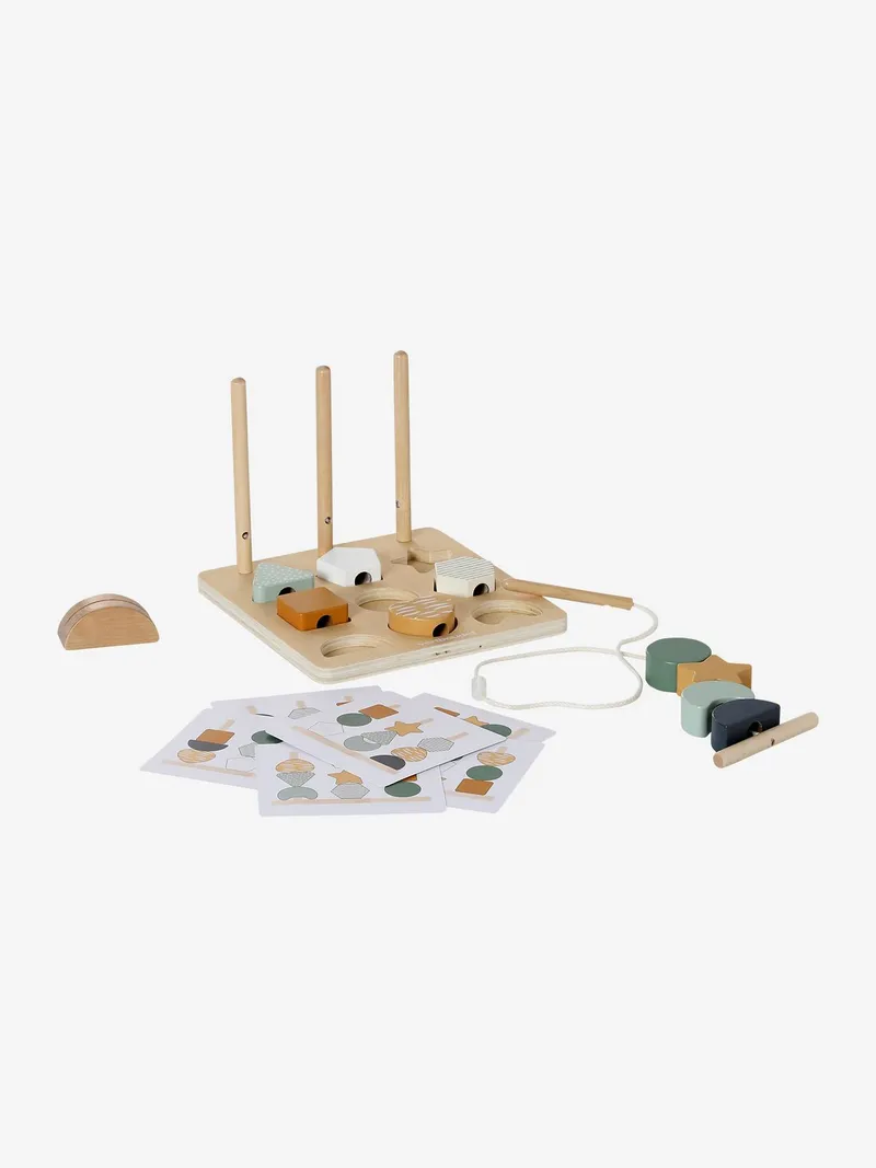 Vertbaudet 2-in-1 Puzzle mit Perlen TANSANIA aus Holz FSC®, Braun, – Produktbild 4 von 4