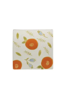 Tranquillo Untersetzer VINTAGE GARDEN – Steinzeug & Kork - orange – Produktbild 1 von 1