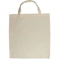 Baumwoll-Tragetaschen,natur, 38x42 cm mit kurzen Henkeln – Produktbild 1 von 1
