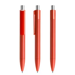 prodir prodir® Druckkugelschreiber DS4 PMM Push, blaue Mine, rot/silber poliert, Silber / rot, – Produktbild 1 von 1