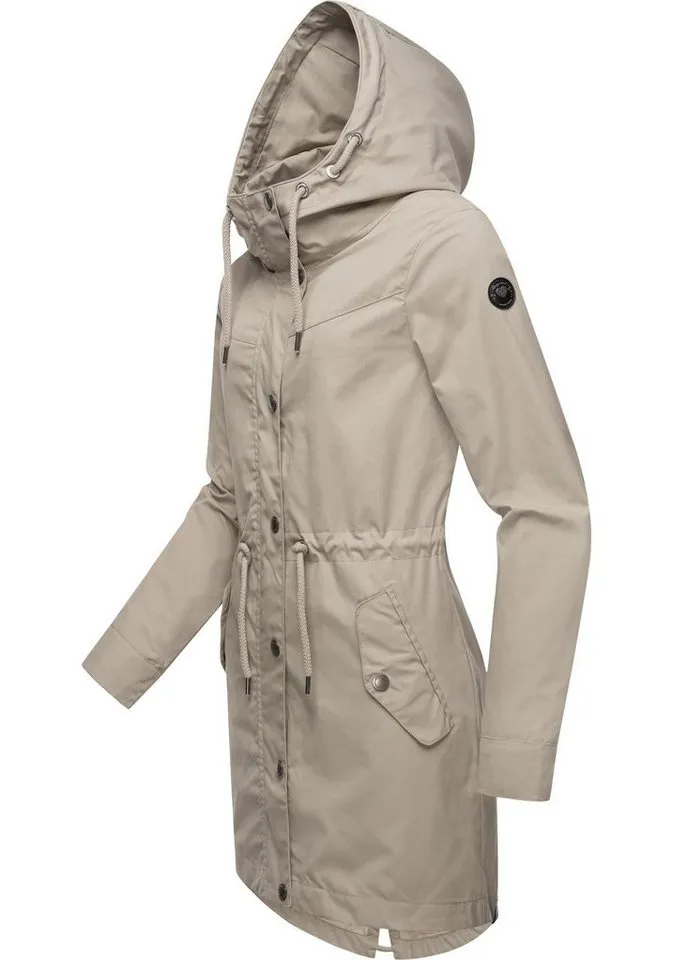 ragwear ragwear Parka Canny stylische Übergangsjacke mit großer Kapuze, Braun, – Produktbild 3 von 4