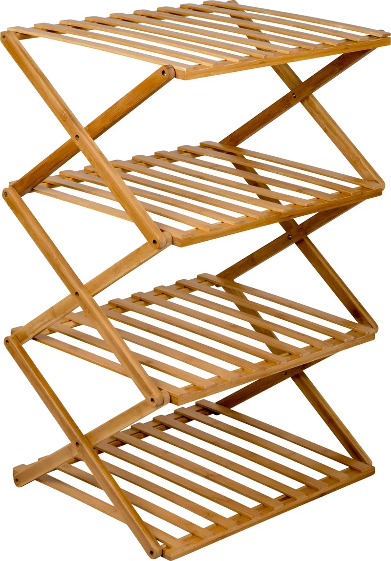 Bo-Camp Bo-Camp Faltschrank Urban Outdoor Fitzroy Bambus L 4 Fächer, Dunkelbraun, – Produktbild 1 von 2