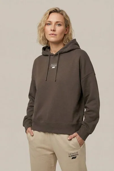 THE FACE OF ELEMENTS The Face of Elements Essential - Relaxed Boxy Fit Hoodie aus 100% Bio-Baumwolle, Mocha (braun), – Produktbild 2 von 4