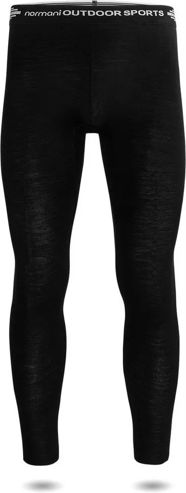 normani Thermounterhose Herren Merino Unterhose Sydney Thermounterwäsche Funktionshose Lang Baselayer Leggins Ski-Winterhose, Schwarz, – Produktbild 2 von 4