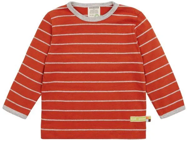 loud + proud loud + proud Babys & Kinder Shirt Langarm Ringel, GOTS-zertifiziert, Terracotta(orange), – Produktbild 1 von 1