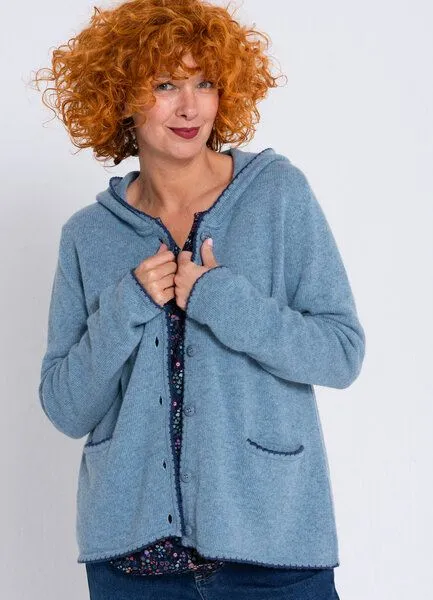Heidekönigin Heidekönigin Kapuzenjacke THEA - GOTS, Graublau, – Produktbild 1 von 3