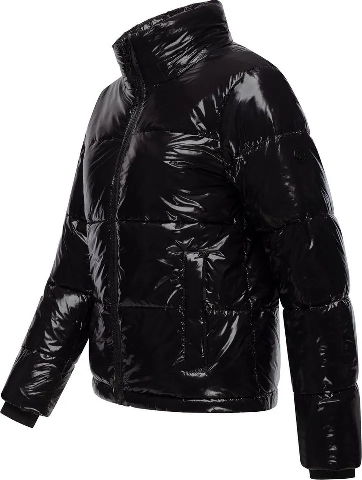 ragwear ragwear Steppjacke Roobie super stylische, gänzende Damen Winterjacke, Schwarz, – Produktbild 5 von 5