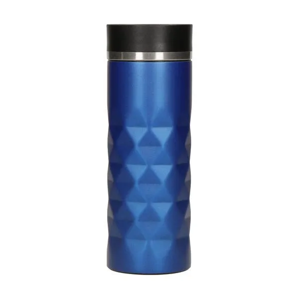 elasto elasto Edelstahl Thermobecher Diamond - 450 ml - auslaufsicherer Verschluss, Ultramarin blau, – Produktbild 1 von 4