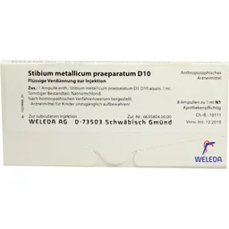 Weleda WELEDA STIBIUM METALLICUM PRAEPARATUM D 10 Ampullen 8X1 ml Ampullen – Produktbild 1 von 1