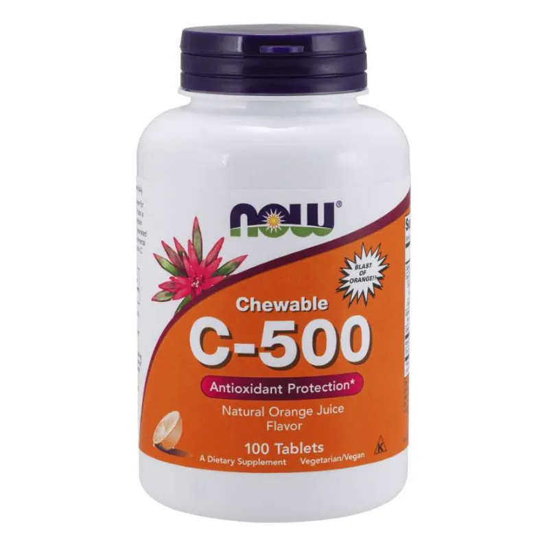 Now Foods Now Foods Vitamin C 500 mg Tabletten zum Saugen 100 Tabletten Orange – Produktbild 1 von 1