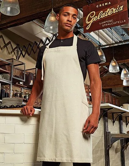 Premier Workwear Premier Workwear Latzschürze (recycelte Baumwolle u. recyceltes Polyester) mit Taschen, Indigo denim (ca. pantone 2380, – Produktbild 2 von 2