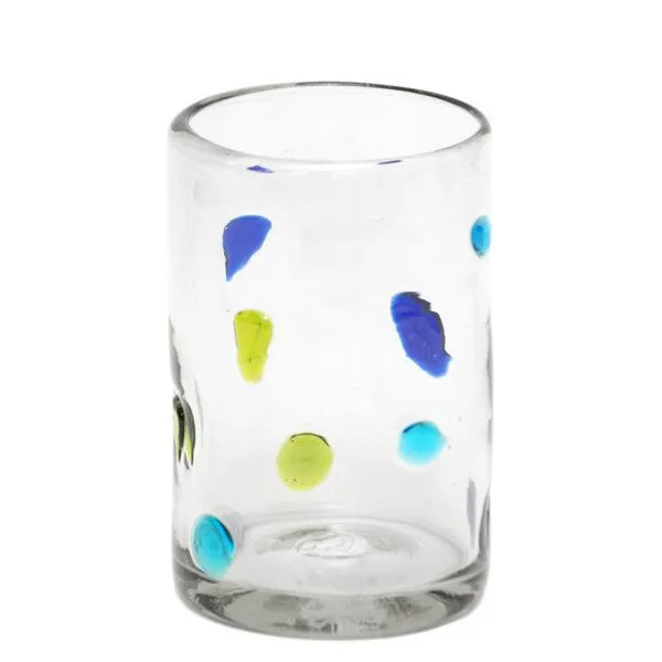 GLOBO Fair Trade GLOBO Fair Trade Glas AGUA aus Recyclingglas, mundgeblasen, Bunte punkte, – Produktbild 1 von 1