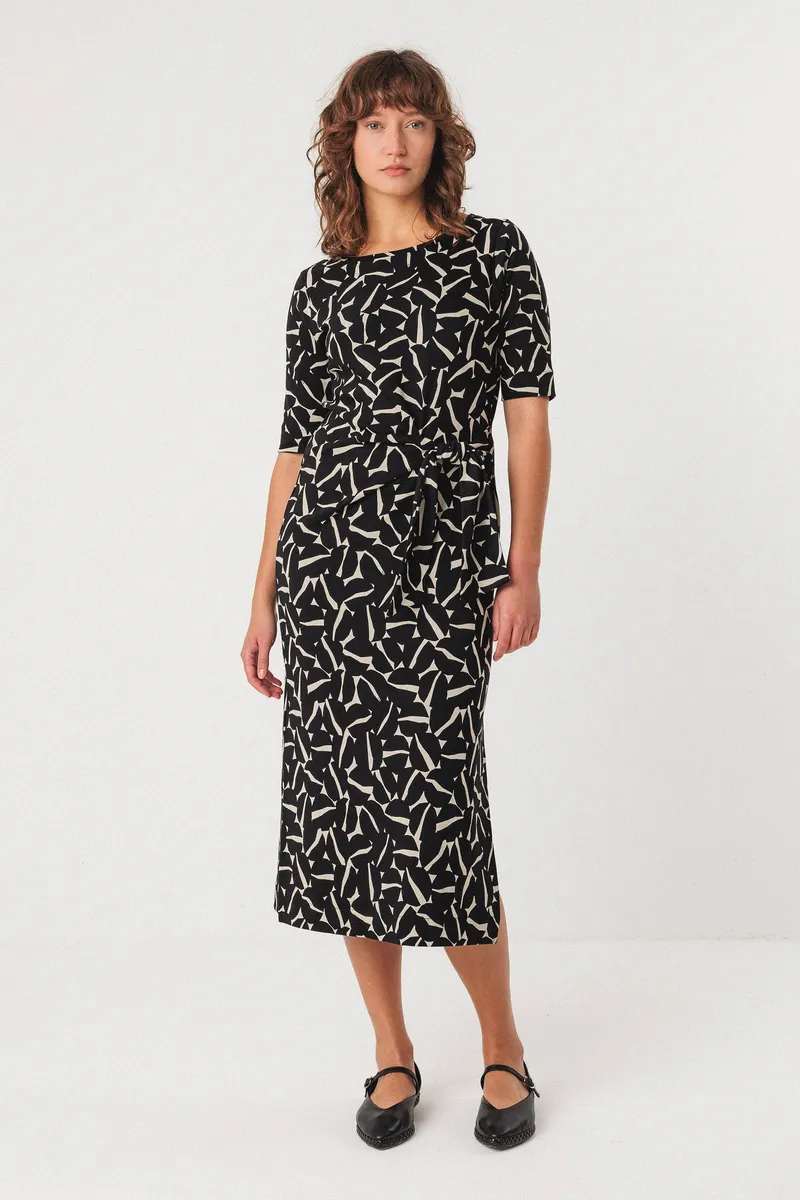 SKFK SKFK Damen vegan Kleid Ani Schwarz/Weiß, Schwarz, – Produktbild 1 von 1