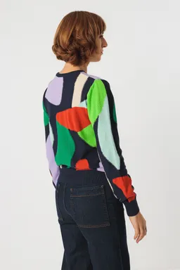 SKFK SKFK Damen vegan Pullover Iradi Mehrfarbig Schwarz – Produktbild 1 von 1