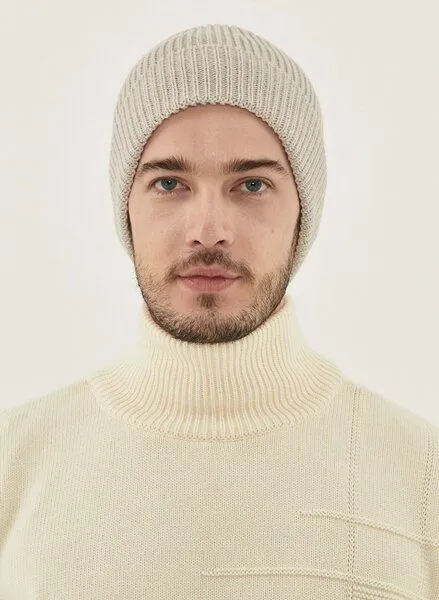 ORGANICATION ORGANICATION Unisex Strick-Beanie aus Bio-Merinowolle und Bio-Baumwolle, Stone, – Produktbild 1 von 4