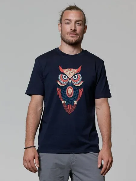 watapparel watapparel T-Shirt Unisex Colorful Owl, French navy, – Produktbild 2 von 3