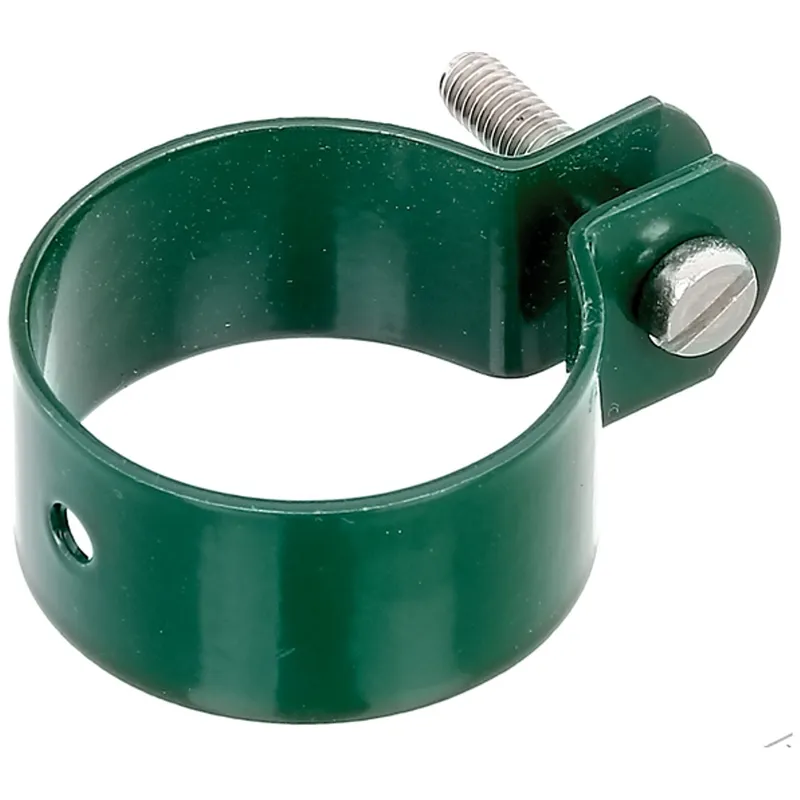 Alberts ALBERTS Schelle, Befest.v.Streben an Pfosten, verzinkt, grün Kst.b., Ø42mm, Breite25mm – Produktbild 1 von 1