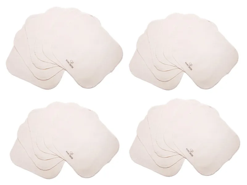 HANS NATUR HANS NATUR Baby Waschlappen Moltontücher Bio-Baumwolle 24er-Set 20 x 20 cm, Natur, – Produktbild 1 von 2