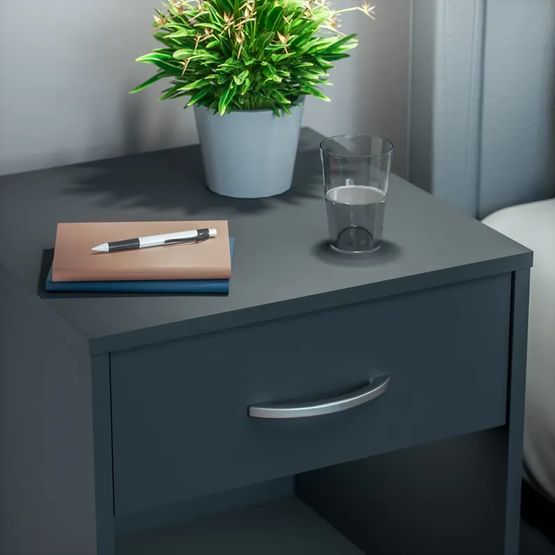 Casaria® Nachttisch Hamburg Anthrazit 50x40x35cm – Produktbild 2 von 2