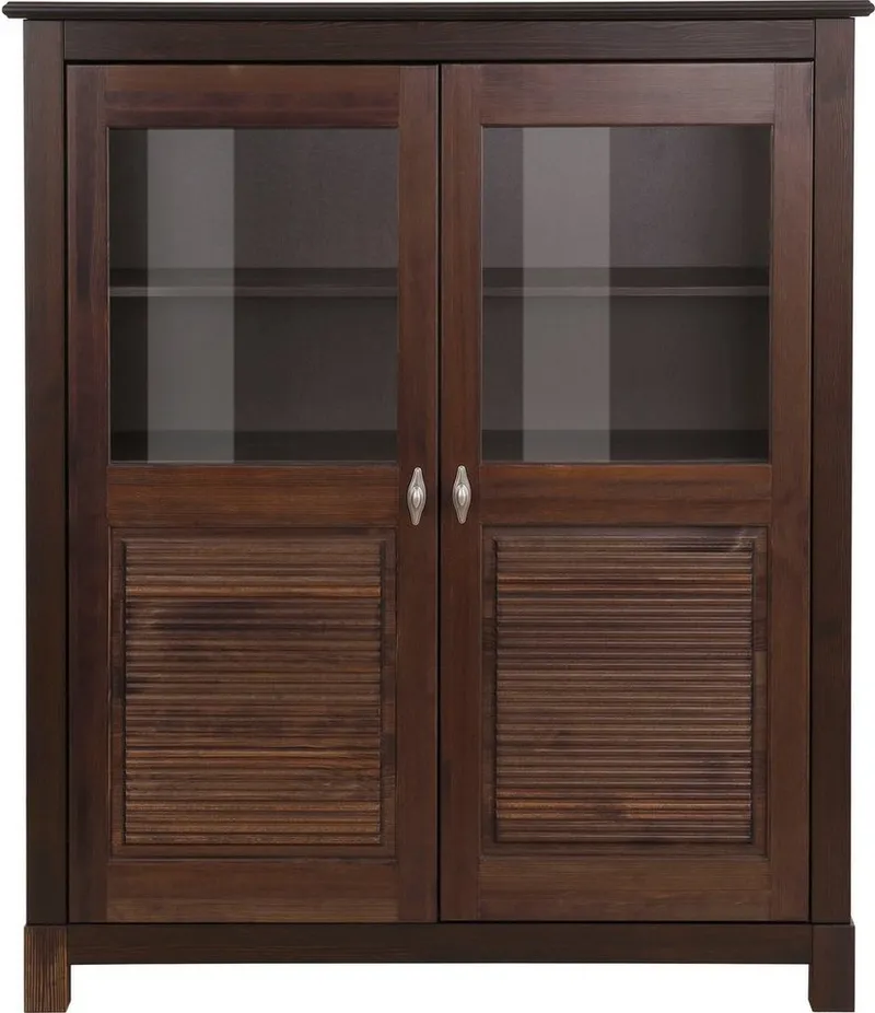 OTTO home Highboard Rauna, Vitrine, Breite 111,6 cm, aus massiver Kiefer, Braun, – Produktbild 3 von 4