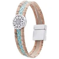 Kork Deko Kork-Deko Modisches Armband aus Kork, türkies mit seilbernem Element – Produktbild 1 von 1